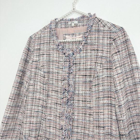 Tyler Boe Madeline Boucle Tweed Jacket in Pink - Picture 6 of 9